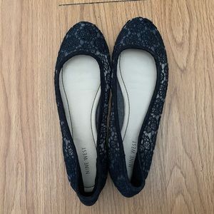 Nine West Black Floral Flats